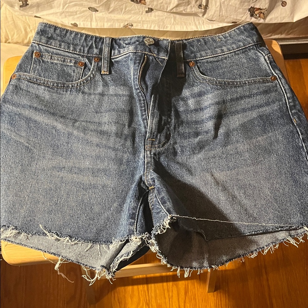 Madewell Distressed Blue Jean Shorts
